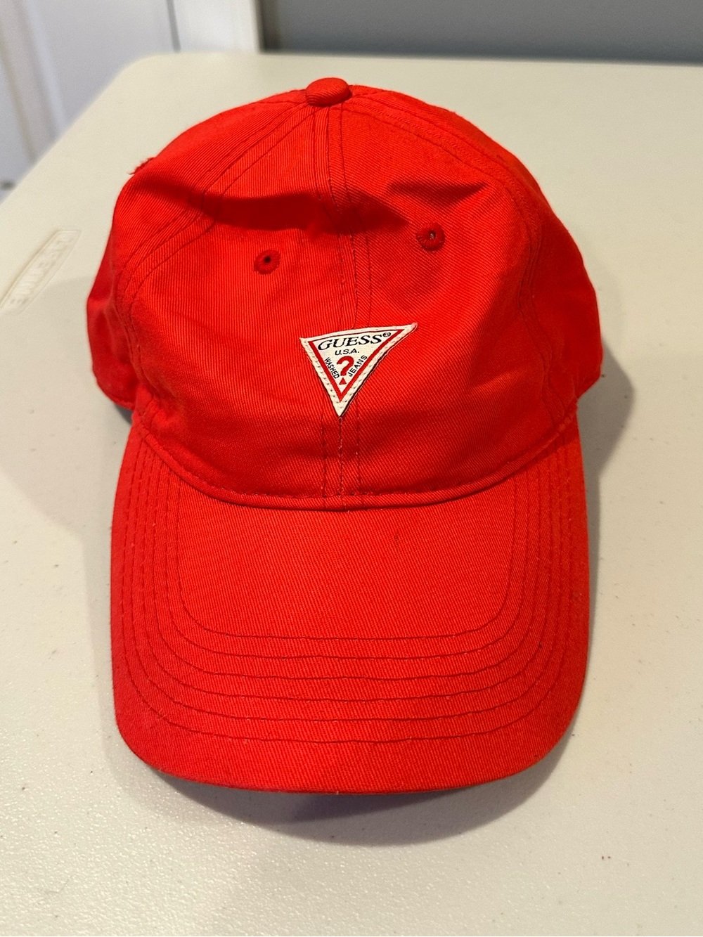 GUESS Men's Logo Baseball Hat in Red Fiery